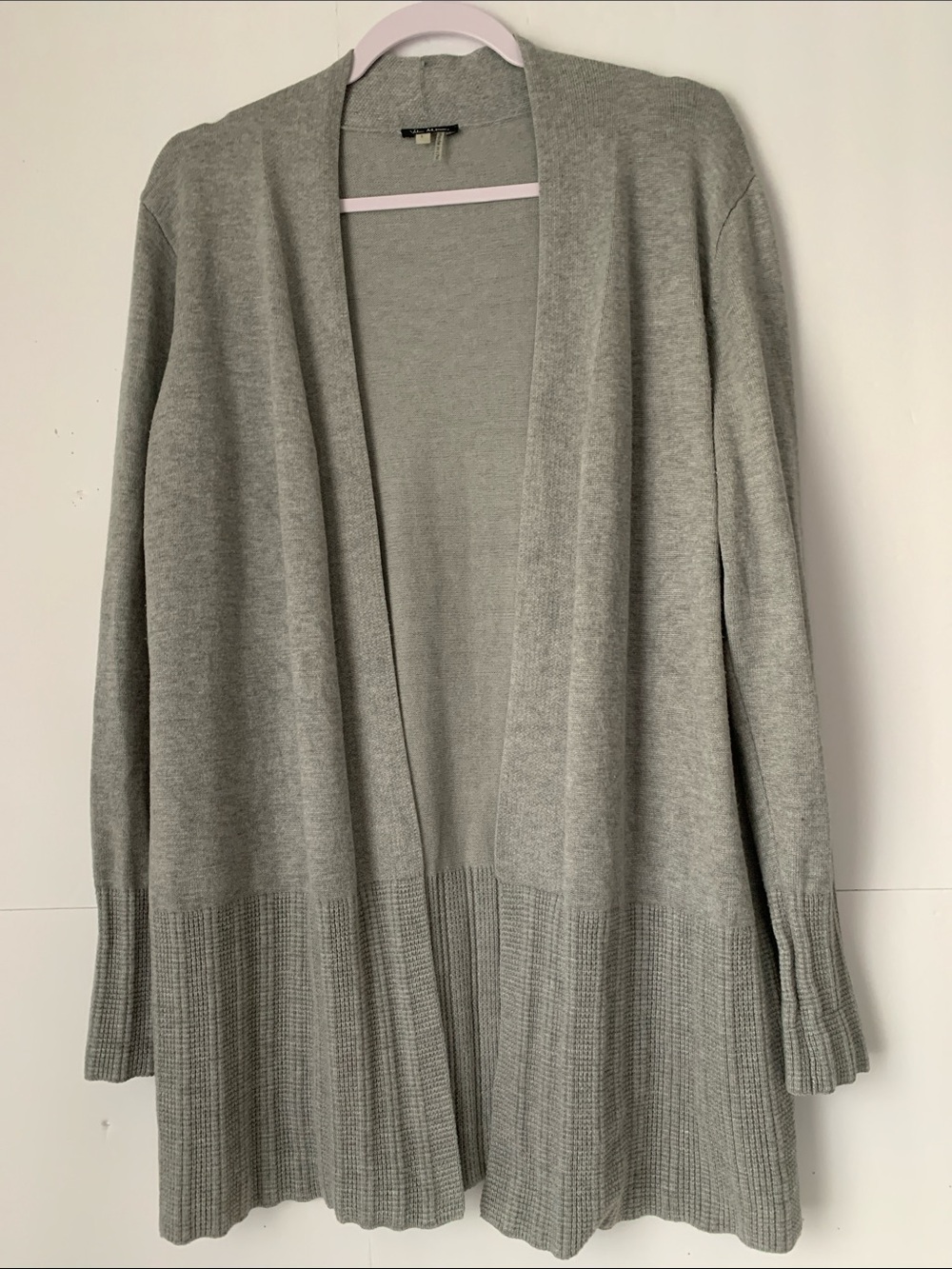 Vila Milano Light Gray Open-Front Women’s Cardigan Sweater Size L